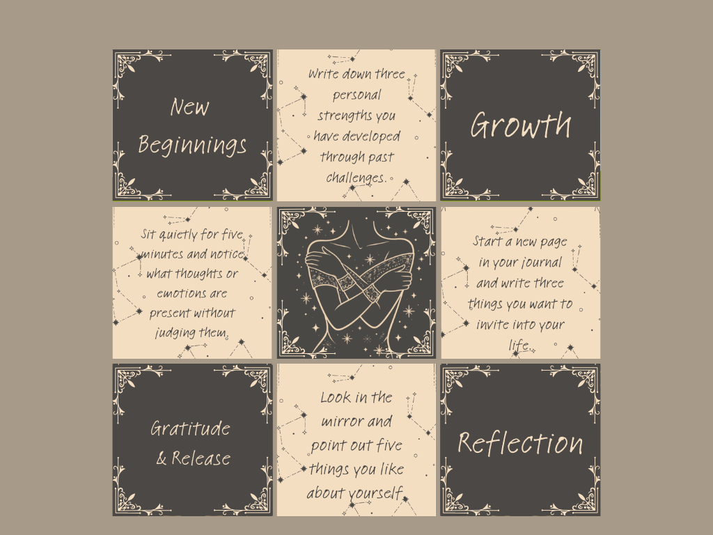 TheWitchsLanters - the self care action deck contents