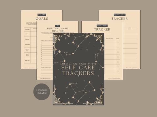 TheWitchsLantern self care trackers contents