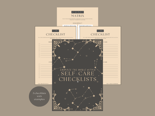 TheWitchsLantern self care checklists contents
